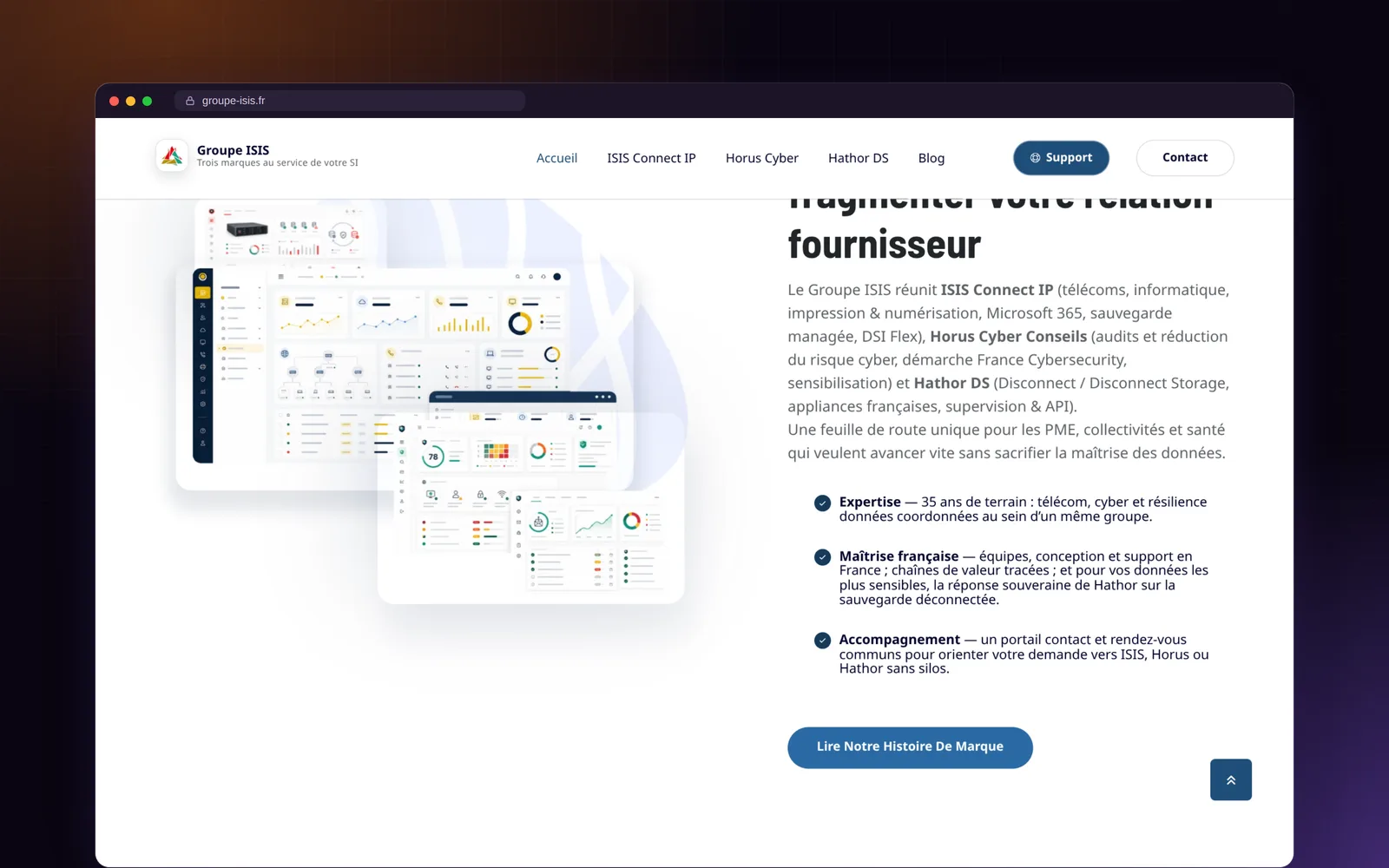Groupe ISIS website — screenshot 2