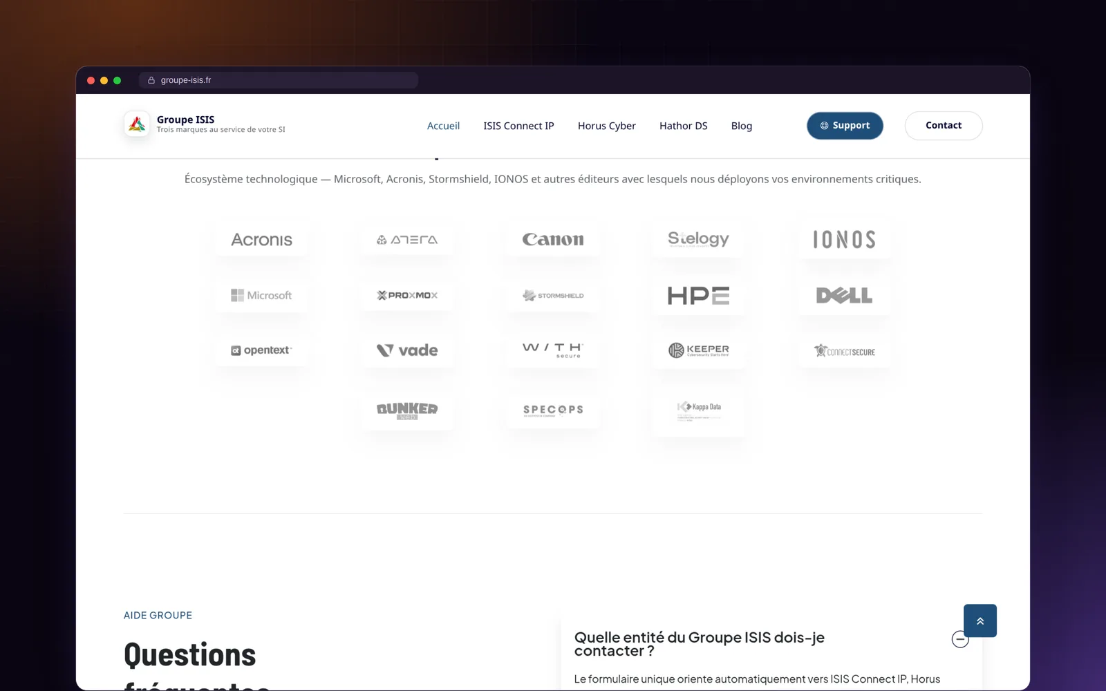 Groupe ISIS website — screenshot 3